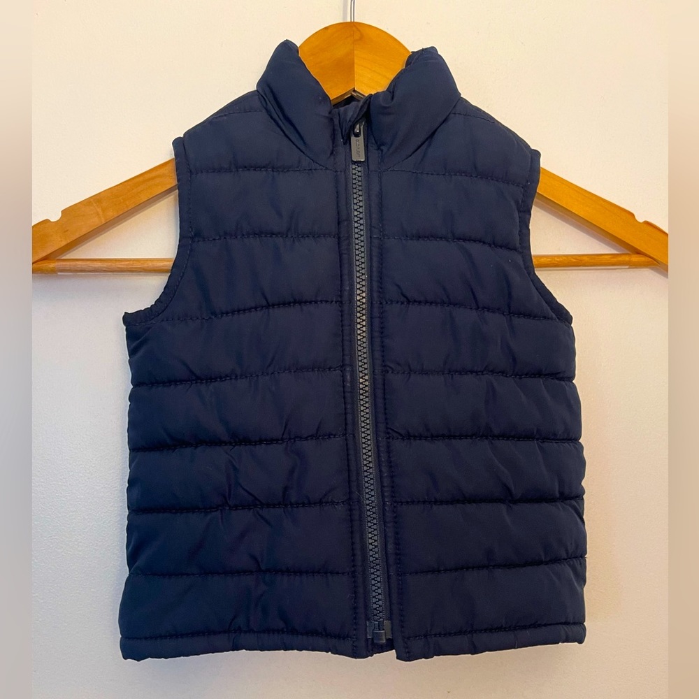 Old Navy Baby Boy Zip-Up Puffer Vest Navy Blue Size 18-24 Months